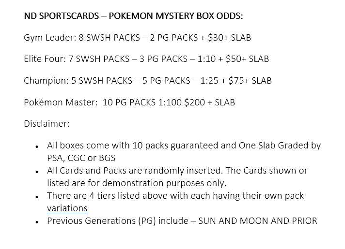 ND Sports Cards Ltd Pokemon Mystery Box (less than 5 left)